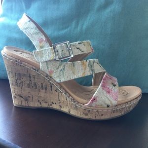 BOC Floral Wedge Sandals